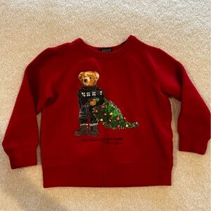 Polo by Ralph Lauren Red Kids Sweatshirt with Festive Bear